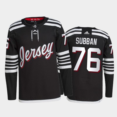 Adidas New Jersey Devils #76 P.K. Subban Men's 2021-22 Alternate Authentic NHL Jersey - Black